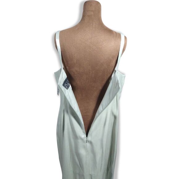 Alex Evenings Soft Gray/Green Metallic 2-Pc Formal Dress & Blazer Set – Size 12 - Picture 3 of 8